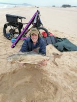Piet with a nice Garrick Leervis caught at St. Lucia Natal North Coast KZN South Africa..jpeg