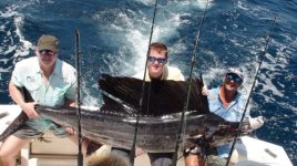 Carlos 60.9kg sailfish Cam, Hawkeye and Carlos 12-11-11.jpg